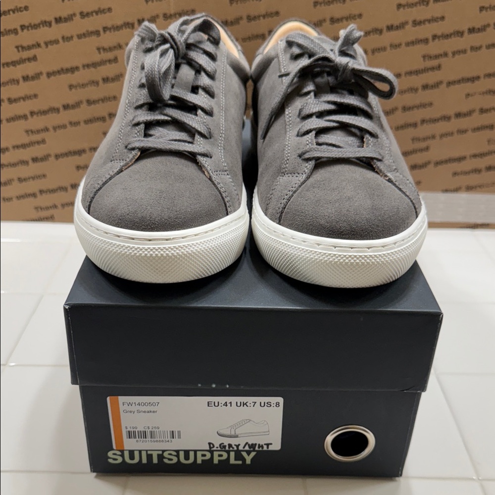 Suitsupply Charcoal Suede Men's Sneakers